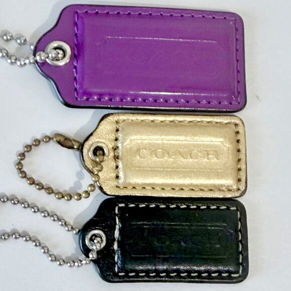 3 Coach Hang Tag Replacement Purple Gold Black 2.5" 1" Bundle - Picture 4 of 6